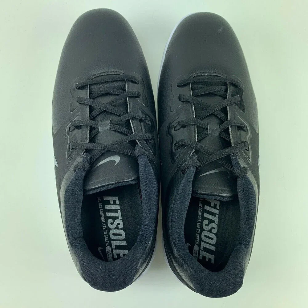 Nike Golf Shoes Wide Mens Vapor Pro Golf Soft Spikes Lunarlon Sole‎ Black